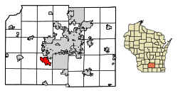 Dane County Wisconsin Incorporated and Unincorporated areas Verona Highlighted